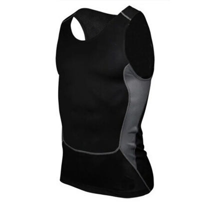 Hot Sale Men Fitness GYM Base Layer Top Compression Sleeveless Sports Tight Shirts