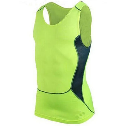 Hot Sale Men Fitness GYM Base Layer Top Compression Sleeveless Sports Tight Shirts