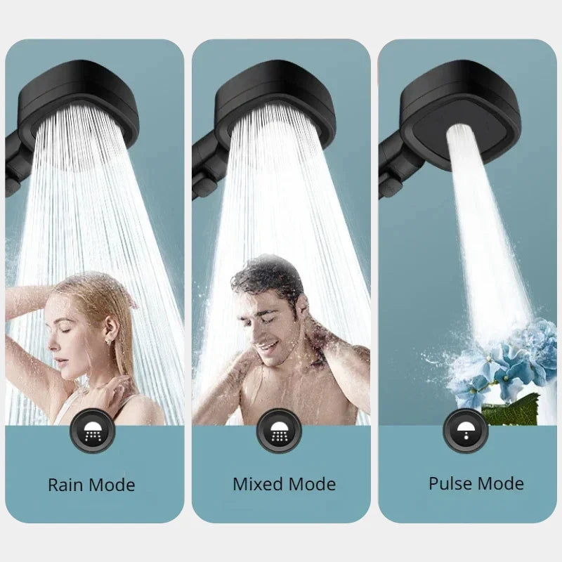 3-Modes High Pressure Shower Head  Massage Sprayer