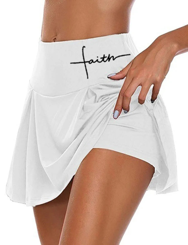 Women Pleated Tennis Skirt with Pockets Shorts Athletic Skirts Crossover High Waisted Athletic Golf Skorts Workout Sports Skirts