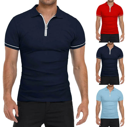 Men Casual Soild Shirts With Zipper