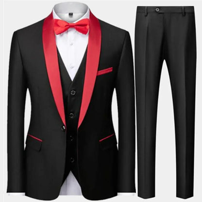 3 Pcs Suit Set Blazers  Vest Pants