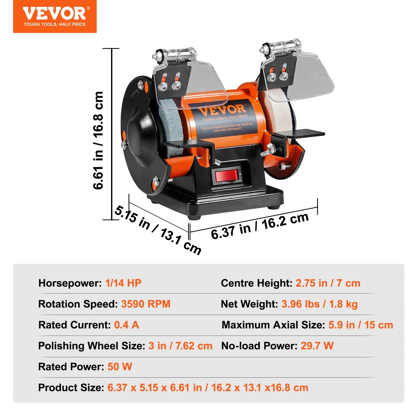 3in Adjustable Speed Mini Multi-purpose Bench Grinder