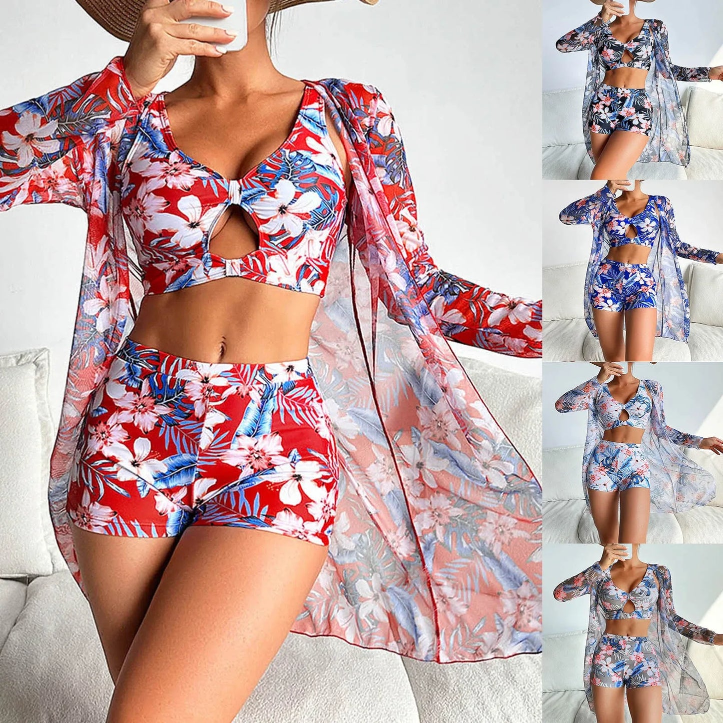 Bikini Set Women Floral Printed Beach Wear