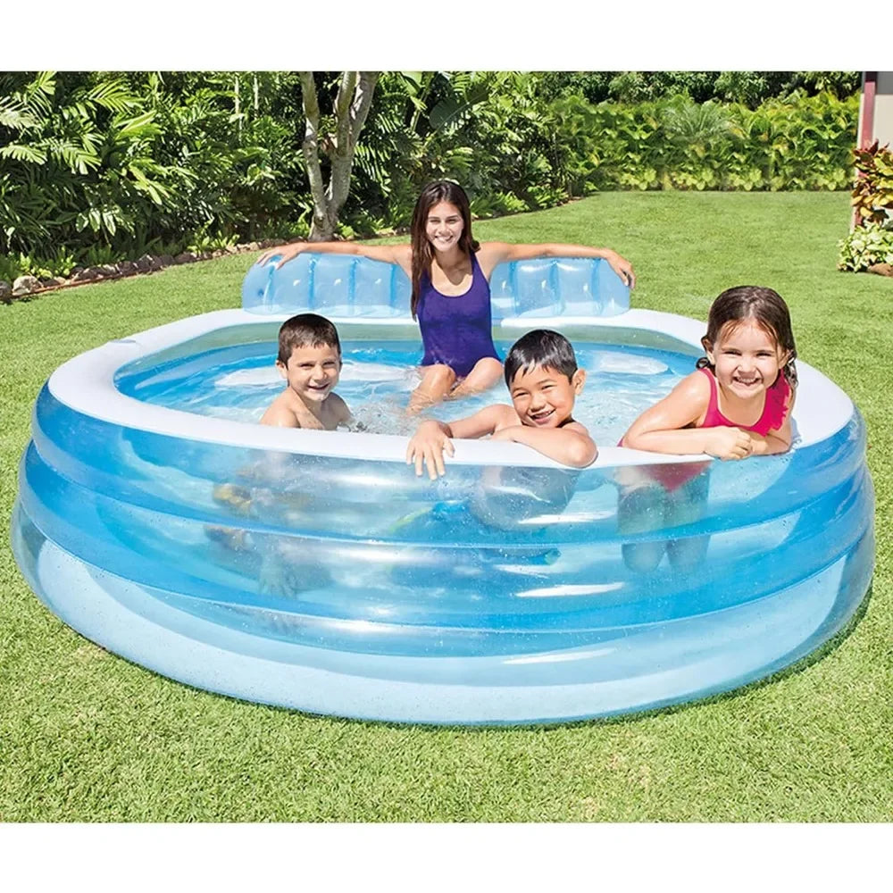 Swim Center Inflatable Family Lounge Pool:   Blue