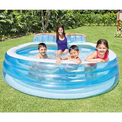 Swim Center Inflatable Family Lounge Pool:   Blue