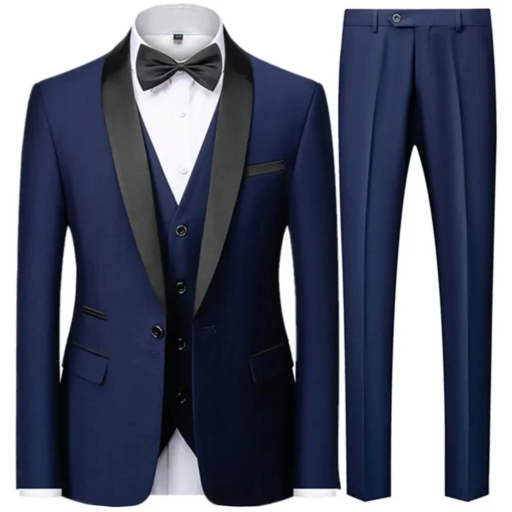 3 Pcs Suit Set Blazers  Vest Pants