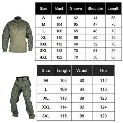 Tactical Suit Set Men  Training Shirt Pants