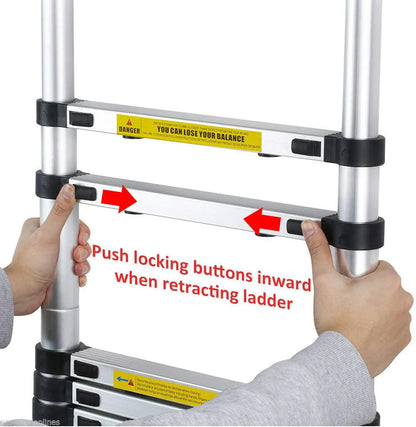 Telescoping Extension Ladder Multi-Purpose with Stabilizer Bar