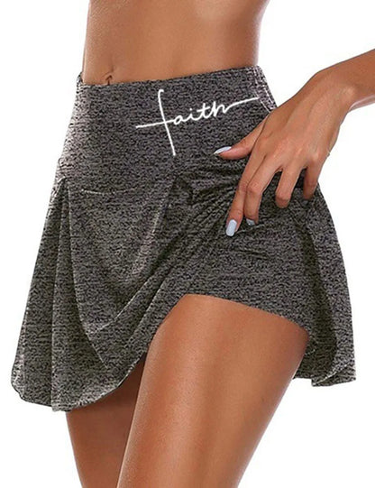 Women Pleated Tennis Skirt with Pockets Shorts Athletic Skirts Crossover High Waisted Athletic Golf Skorts Workout Sports Skirts