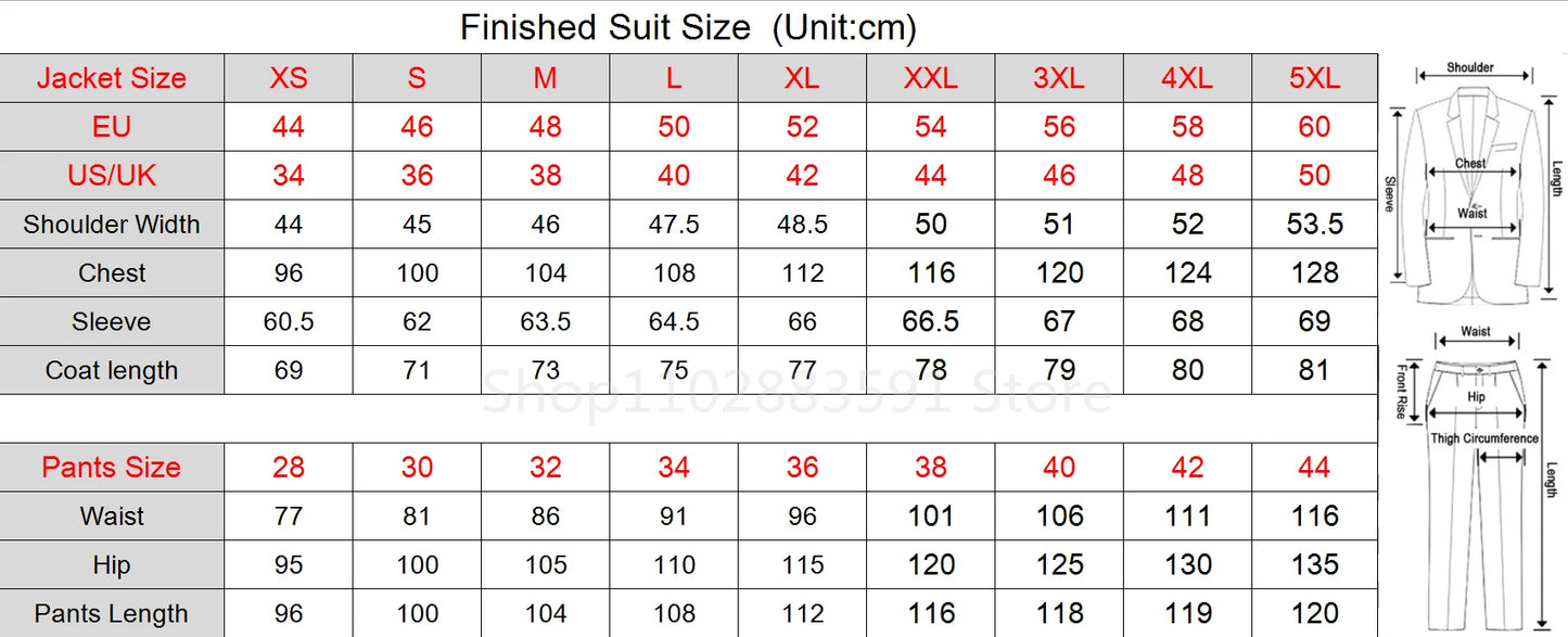 Men's Suits 3 Pieces Slim Fit Suit