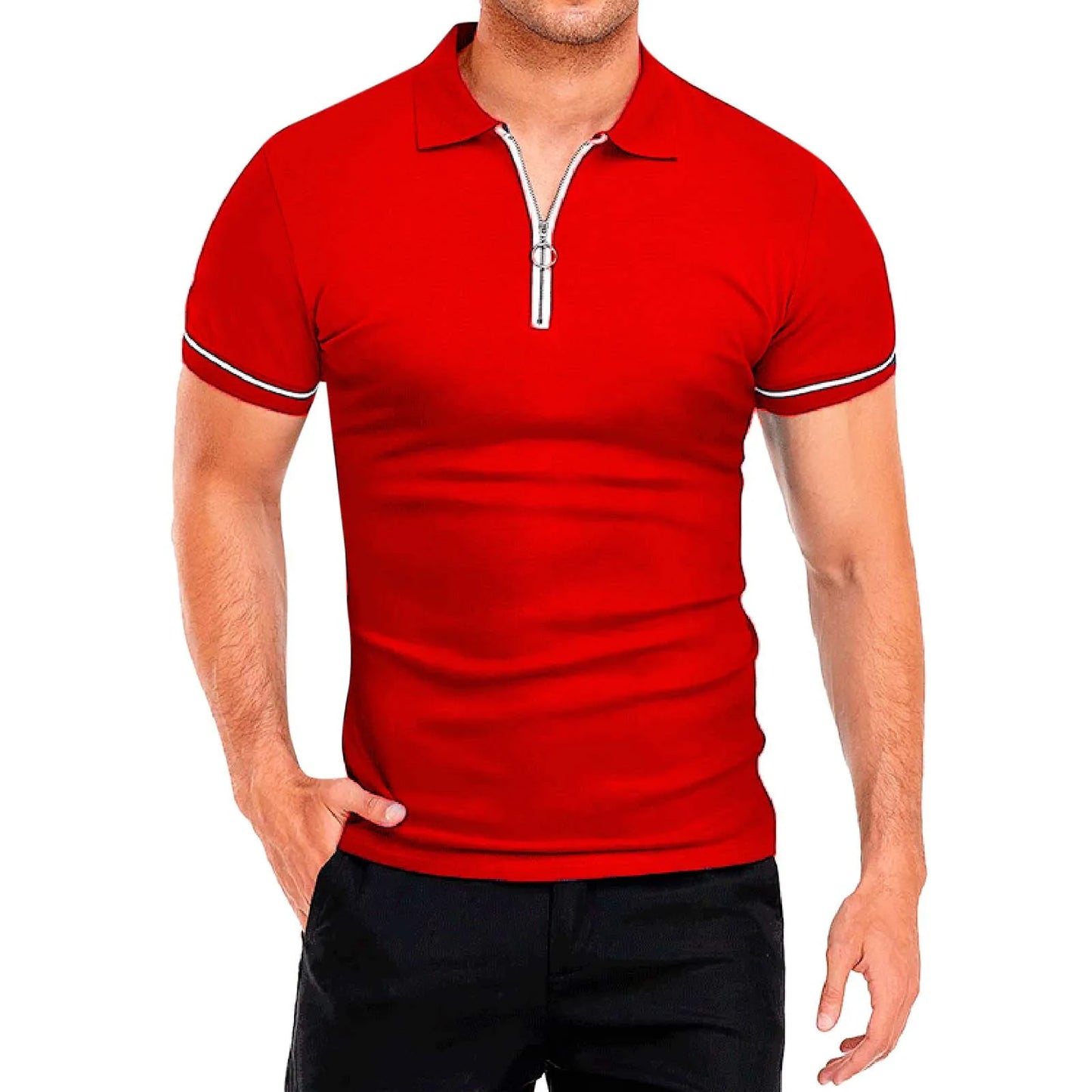 Men Casual Soild Shirts With Zipper