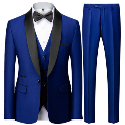 3 Pcs Suit Set Blazers  Vest Pants