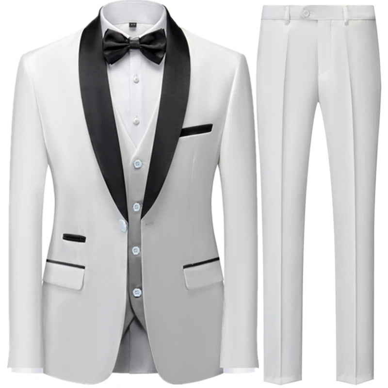 3 Pcs Suit Set Blazers  Vest Pants