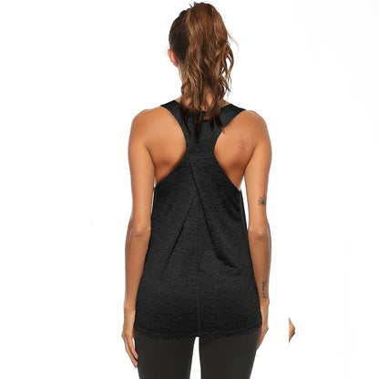 Sleeveless Racerback Yoga Vest Athletic Fitness Sport Tank Tops Gym Running Training Yoga Shirts Workout Tops for Women